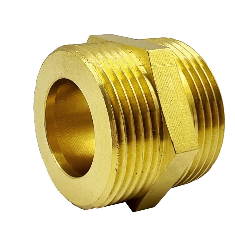 Messing Doppelnippel DN25 (1″) – Beidseitig Außengewinde, Einseitig Flachdichtend – Für Heizung, Solar & Trinkwasser (CW617N)