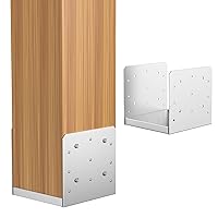 Vista 9 de SPACEEUP Base de poste de 4 x 4, 2 unidades, anclaje interno de poste de 3.5 x 3.5 pulgadas, base de poste ajustable de acero inoxidable para poste