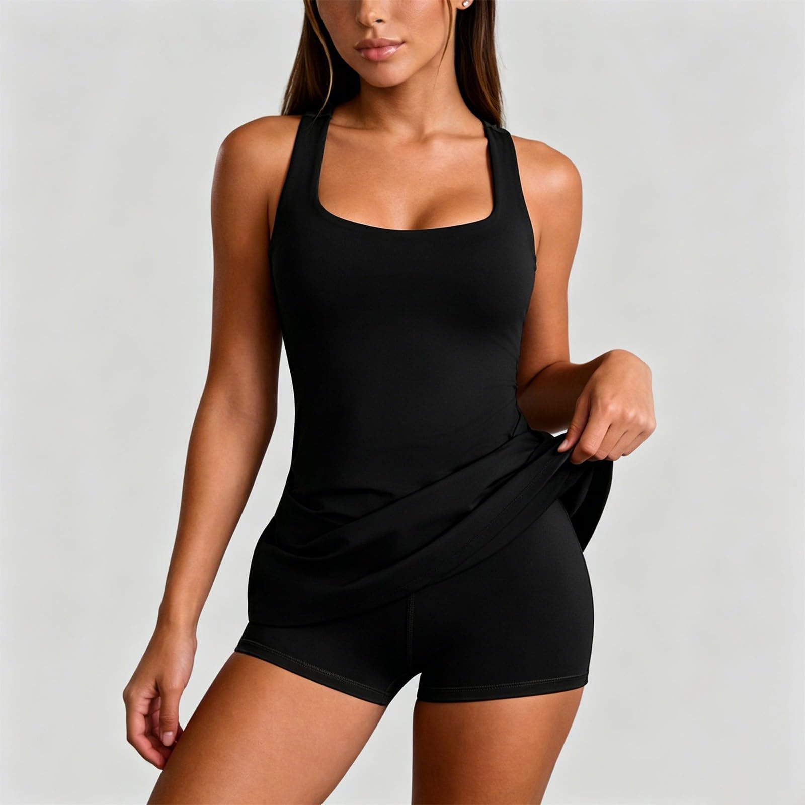 Tuta sportiva da donna, corta, da yoga, aderente, elasticizzata | Body aderente per la pancia, per allenamento, senza cuciture, abbigliamento sportivo per fitness, yoga, palestra