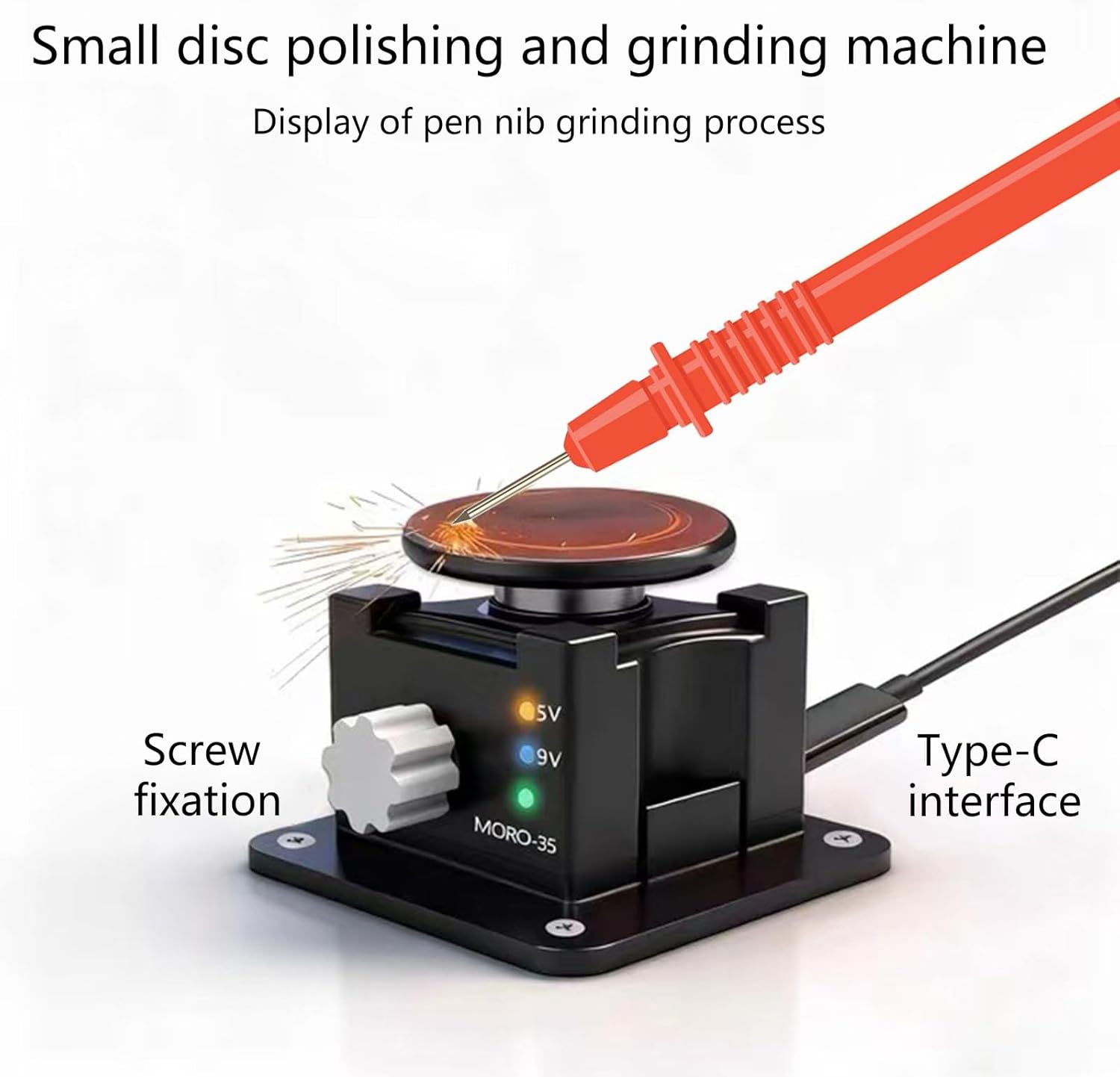 USB C Power Disc Polishing Grinding Machine 10000RPM Speed for Tweezers Probe Polishing Grinding Aluminum Plate Disc for Flat Machine