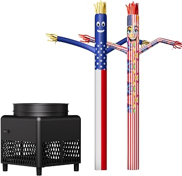 7FT Inflatable Tube Man with 1pc Blower & 2pc Dancer, Sky Air Waving Puppet Dancer, Blow up Wacky Wavy Inflatable Flappy Arm Guy for Party, Amusement Park,Outdoor Decoration Advertising