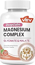 VEV DeepCalm Magnesium Complex for Women – Glycinate, Malate, B6, L-Theanine & Holy Basil – Support for Daily Magnesium & Stress Relief – 120 Vegan Capsules