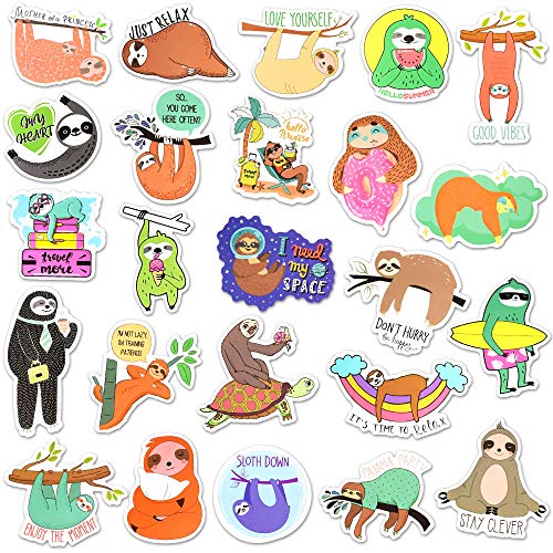 SUSIHI Sloth Stickers 50Pcs for Water Bottles Scrapbook, Classroom Rewards