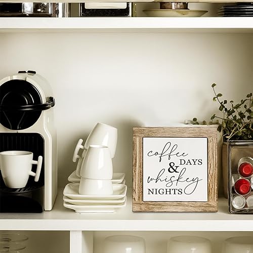 Miniatura 5 de Decoración de madera para cafetería, letrero de noche de whisky del día del café, decoración de mesa de café y bar, decoración de mesa y estantes de