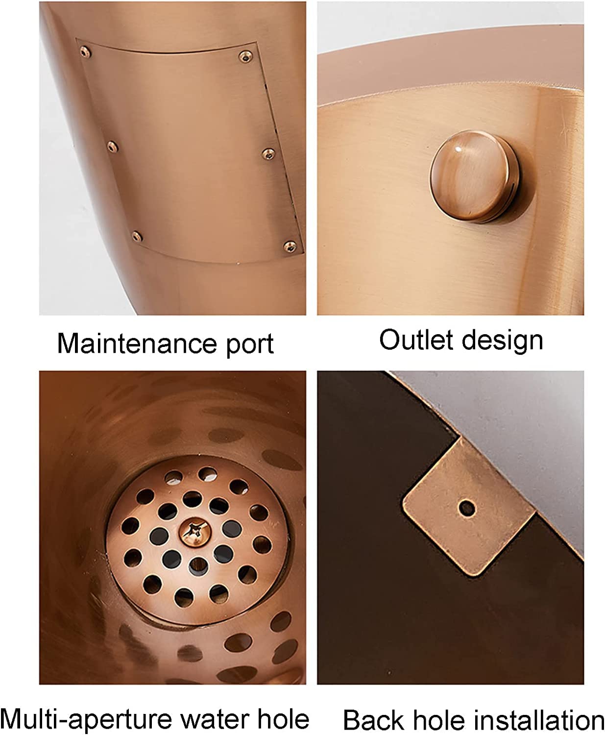 Toilette da parete per uso domestico, con drenaggio a induzione, WC verticale, per WC maschile, orinatoio dorato + sensore (orinatoio nero + sensore)