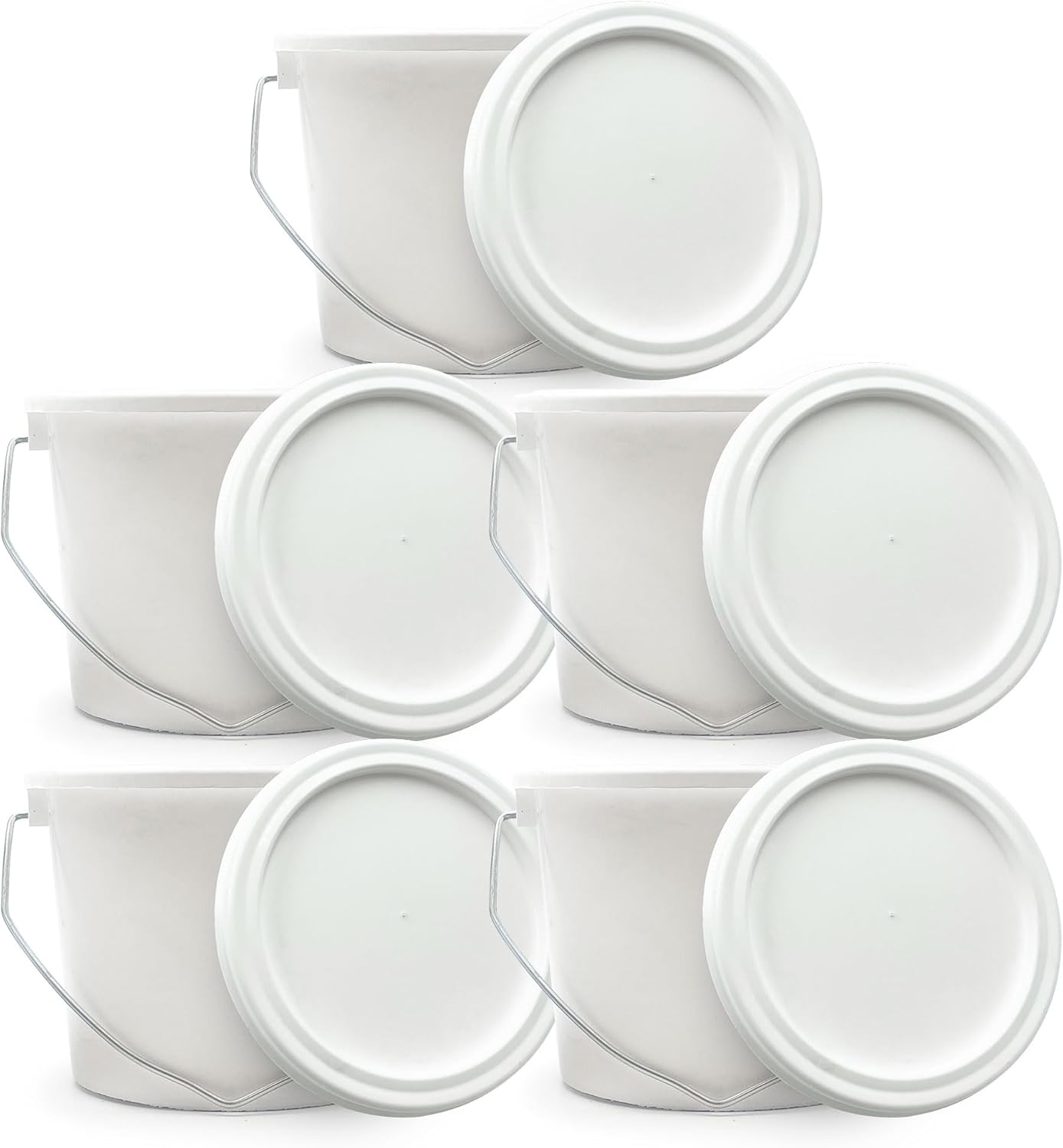 1 Litre Paint Kettle Plastic Bucket with Lid (Pack of 5) Versatile