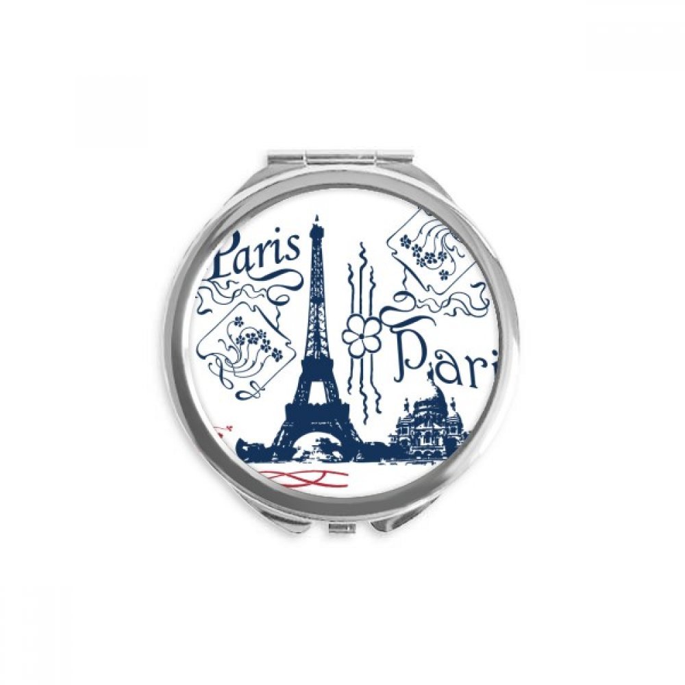 Espejo de bolsillo de París DIYthinker, mini espejo de mano redondo con dibujo de Torre Eiffel 5