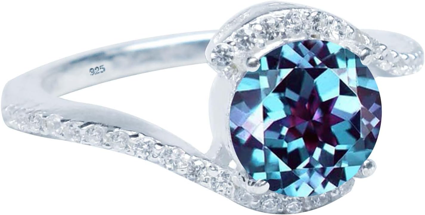 Round Cut Natural Tanzanite Ring Solid 925 Sterling Silver Ring For Women Wedding Anniversray Gift For Her Art Deco Style Natural Gemstone Tanznaite Ring