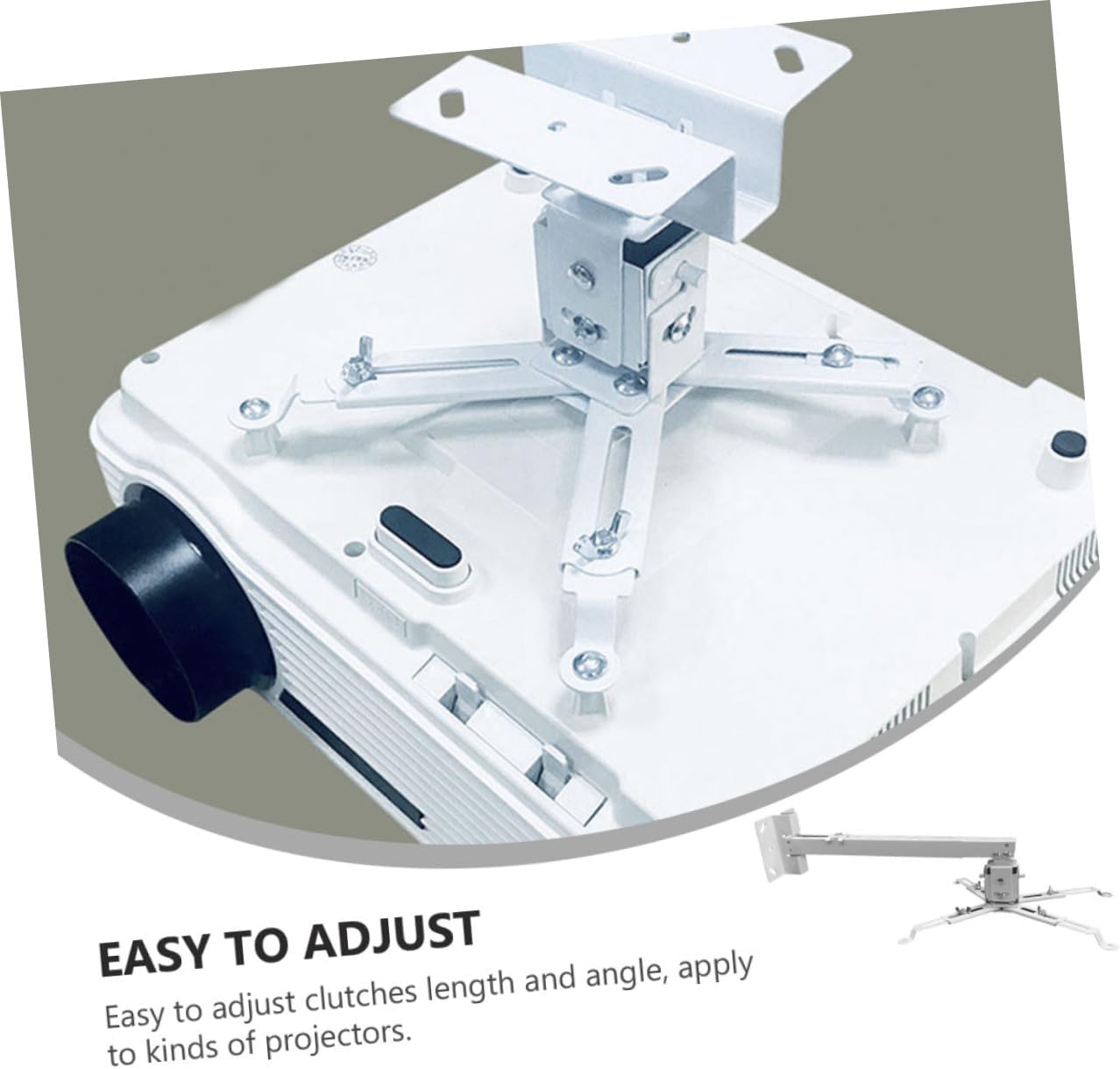 VILLCASE 1Pc Projector Ceiling Mount Wall Bracket Compatible with Projectors Easy Installation Versatile Angle Design