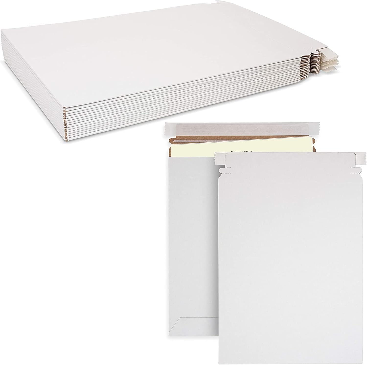 MT Products White Flat Shipping Envelopes 11" x 13.5" - Self-Seal Mailing Envelopes (Pack of 100) - Made in the USA