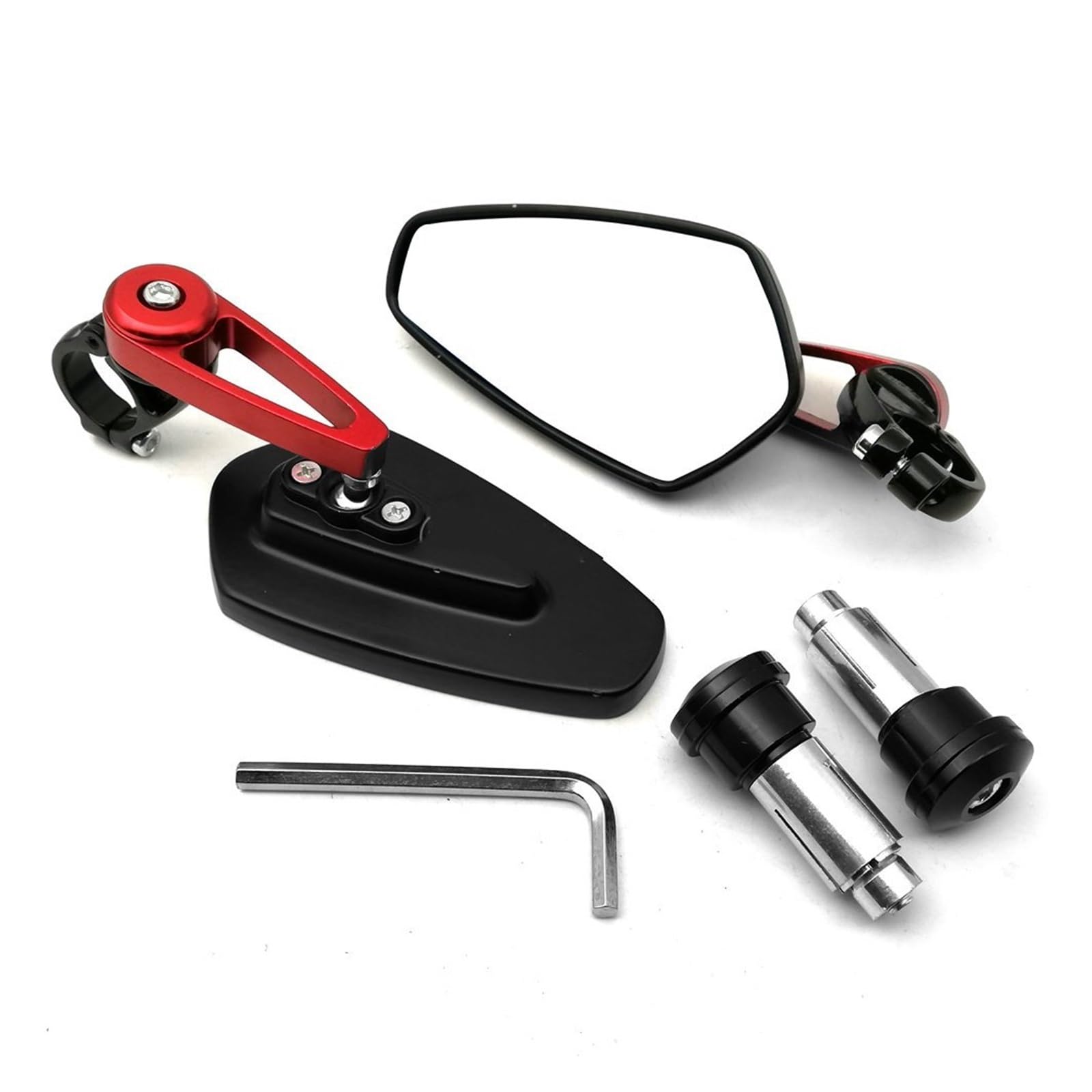 składane lusterka wsteczne Uniwersalny zestaw 1 7/8" 22mm aluminiowy uchwyt na kierownicę do motocykla, lusterka boczne, regulowane 360 ​​stopni, do sportowego, ulicznego(5)