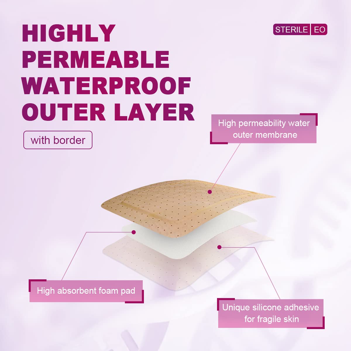 Buy Silicone Foam Dressing with Gentle Adhesive Border 4'' x 4'' 10