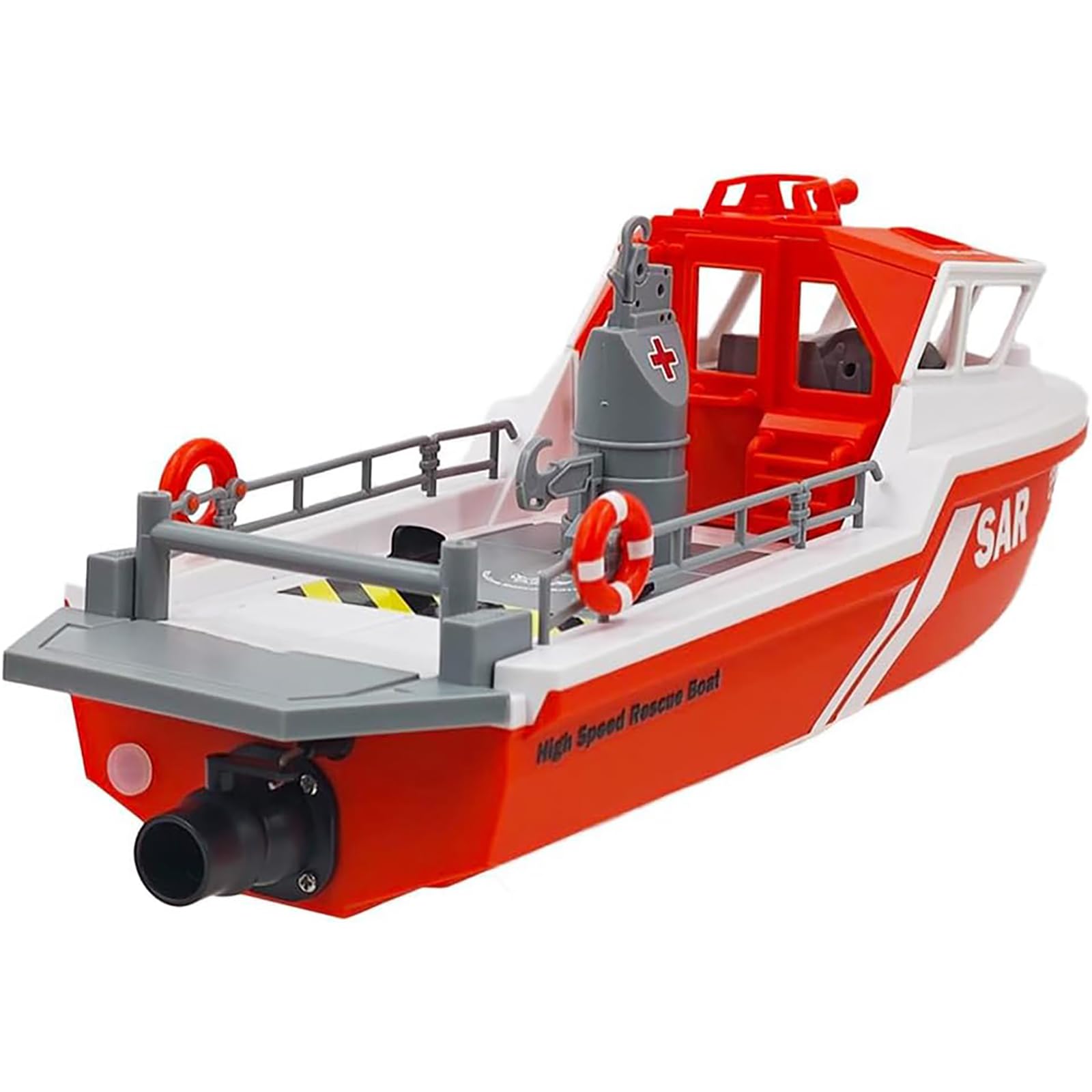 Łódka RC w skali 1/32 dla dorosłych, 2.4G Mini model łodzi ratunkowej RC na basen, rzeki, jeziora, dla dorosłych, wersja RTR,Black and red