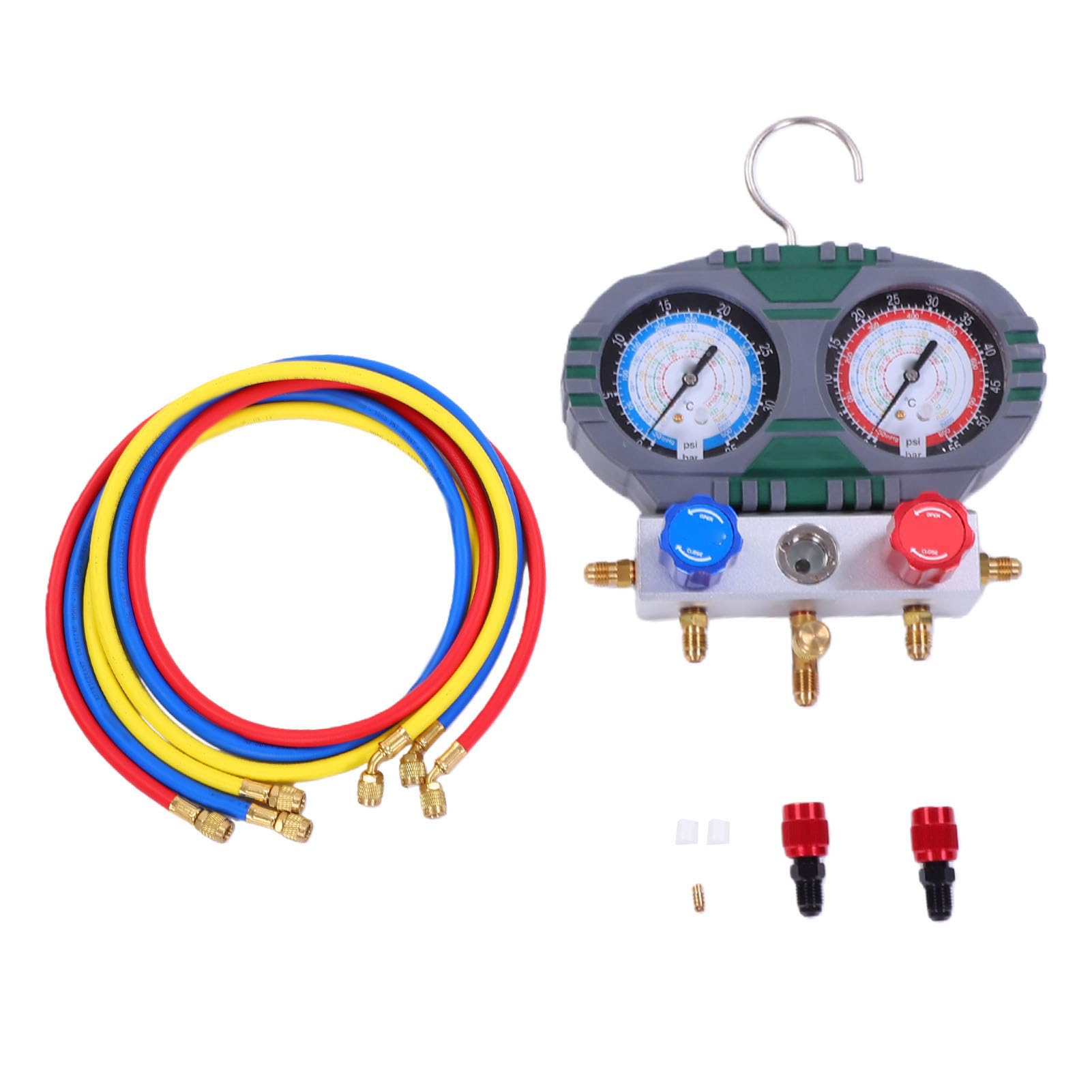 Klimaanlagen‑Manometer‑Satz Duale Manometer 500psi 800psi Doppelschicht‑Stoßschutz Explosionsgeschützte Linse Klimaanlagen‑Lade‑Set für R600 R290 R410a R32‑Systeme