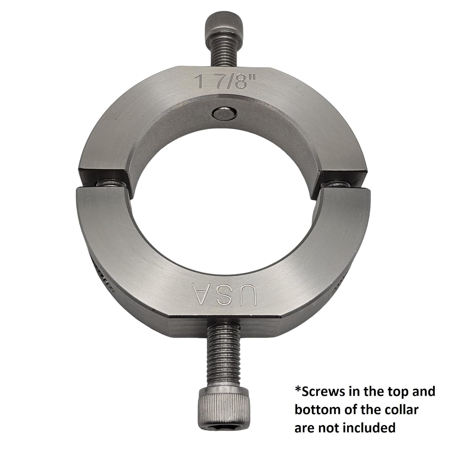 – 1.875" Bore Diameter – Mountable Clamping Two Piece Shaft Collar - 303 Stainless Steel (1 Pack)