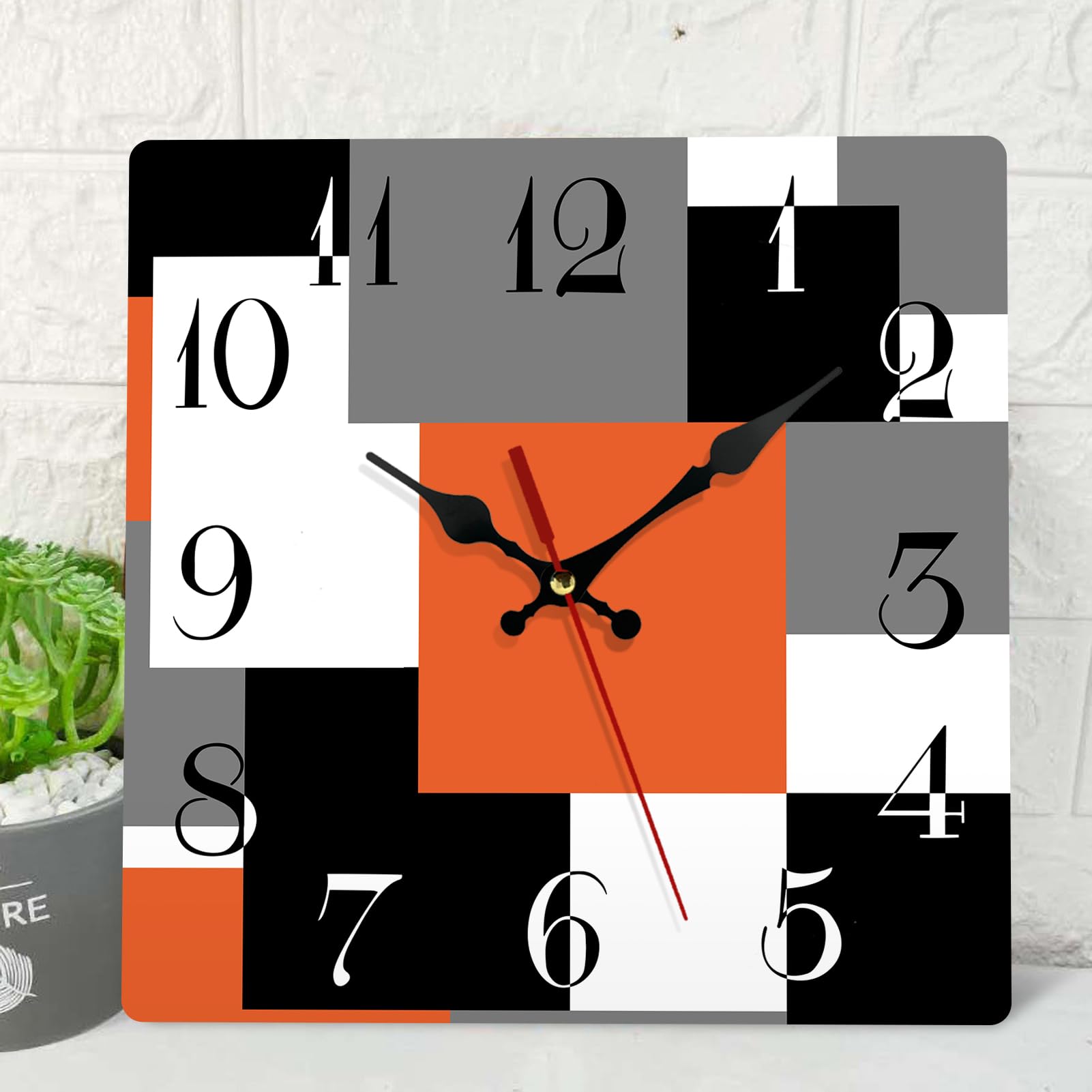 Horloge murale silencieuse sans tic-tac en bois pour salon