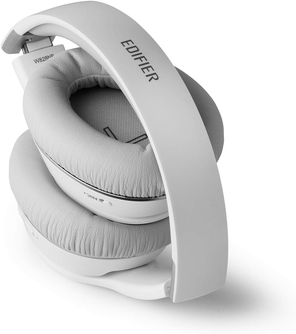 Edifier W828NB Wireless Bluetooth Headphones - Ergonomic, Active Noise Canceling (ANC) - White