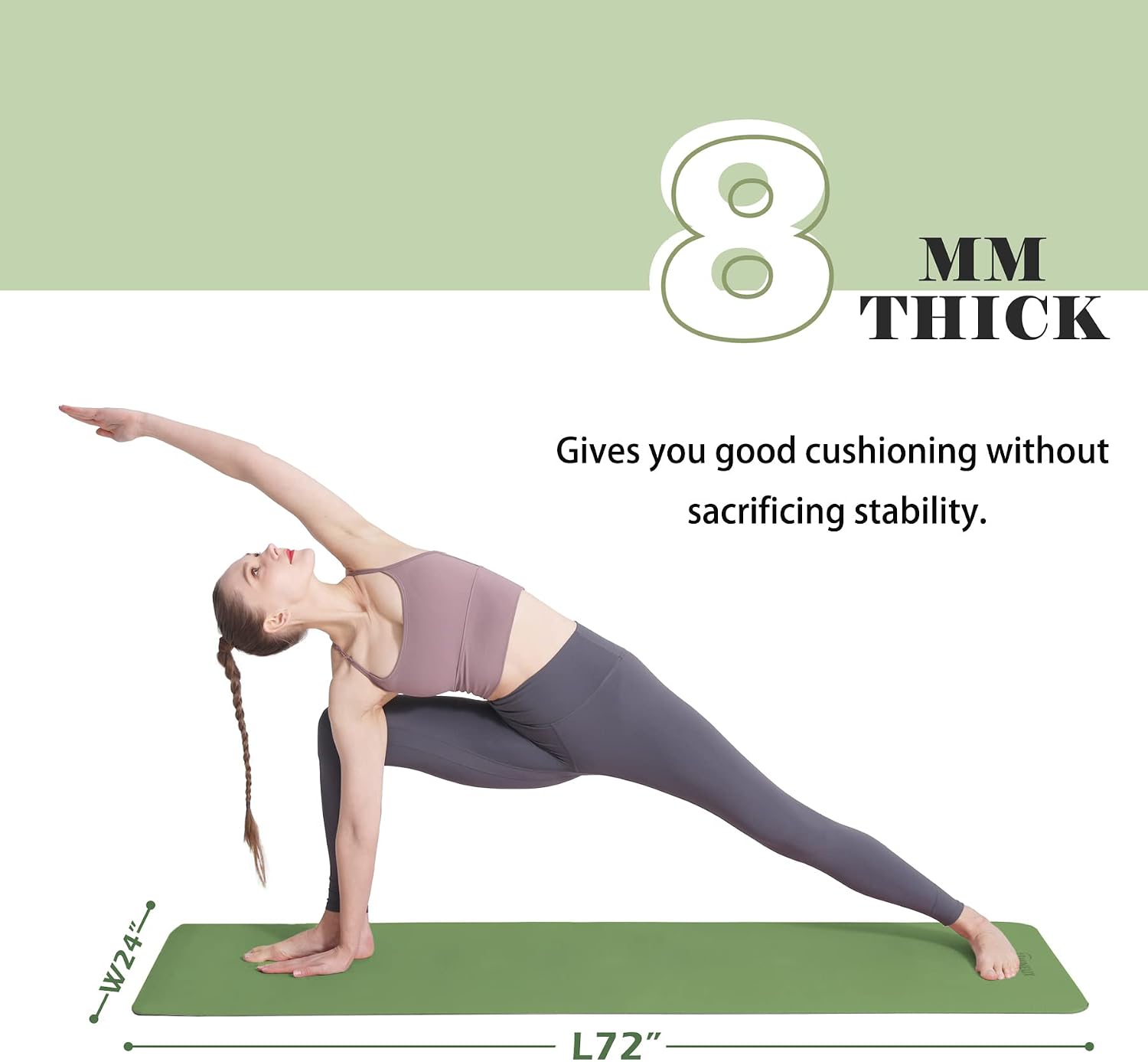 UMINEUX Yoga Mat Extra Thick 1/3'' & 2/5" Non Slip Yoga Mats for Women Eco Friendly TPE Fitness Exercise Mat with Carrying Sling & Storage Bag image 5