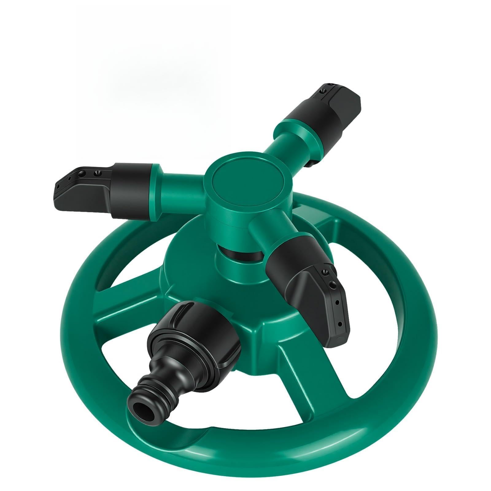 YHNDECO 360° Garden Sprinkler, Automatic Lawn Sprinkler for Garden Hose, Premium Automatic Lawn Water Sprinkler with 3 Arms, Large Coverage Water Sprinklers for Garden Plants Lawn Irrigation