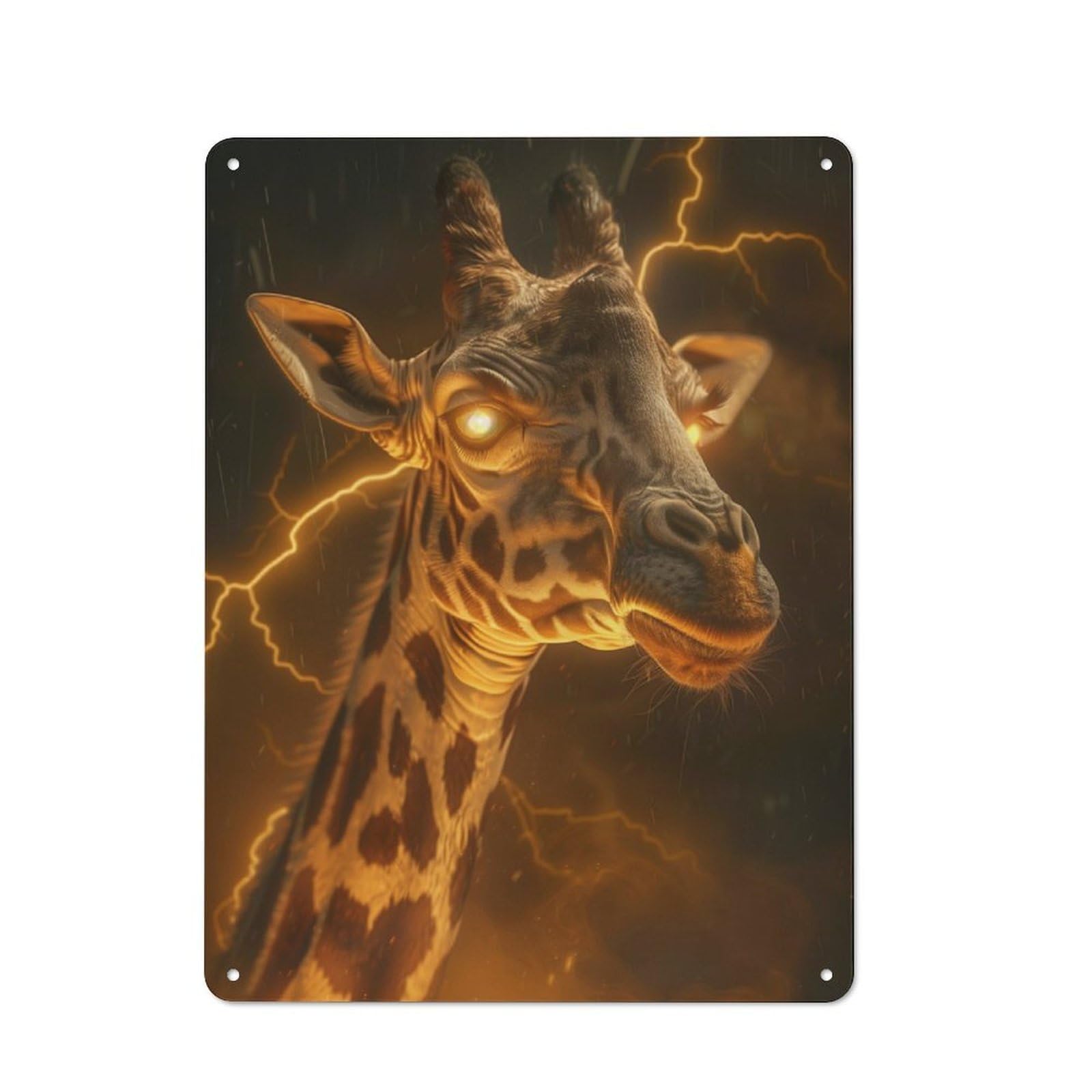 Junmoney Scary Fantasy Giraffe Character Metal Wall Decor 40X30cm, Vintage Metal Sign For Home, Shop, Pub Or Studio Wall