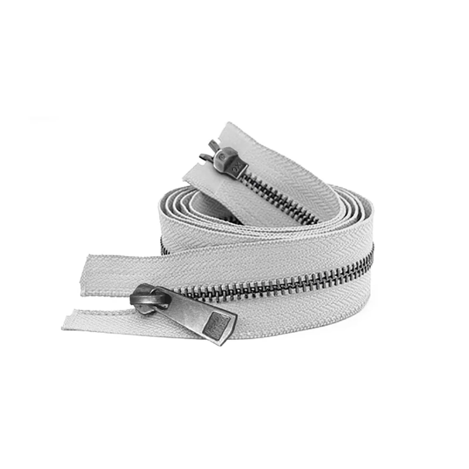 5/10 Uds. 30/40/50/60/70/80 cm 5# coloridos deslizadores dobles de extremo abierto cremallera Metal negro DIY tela bolsillo artesanal(Gray,60cm,10 Pcs)