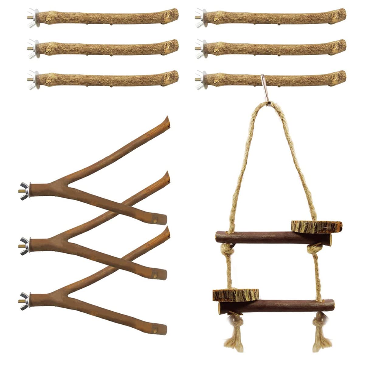 POPETPOP 30 Piezas Loro De Juguete Percha De Pájaro De Madera Juguetes De Pájaros Grandes Soporte para Jaula De Loros Puesto De Juego para Loros Percha De Paloma El Pájaro Xuan Feng
