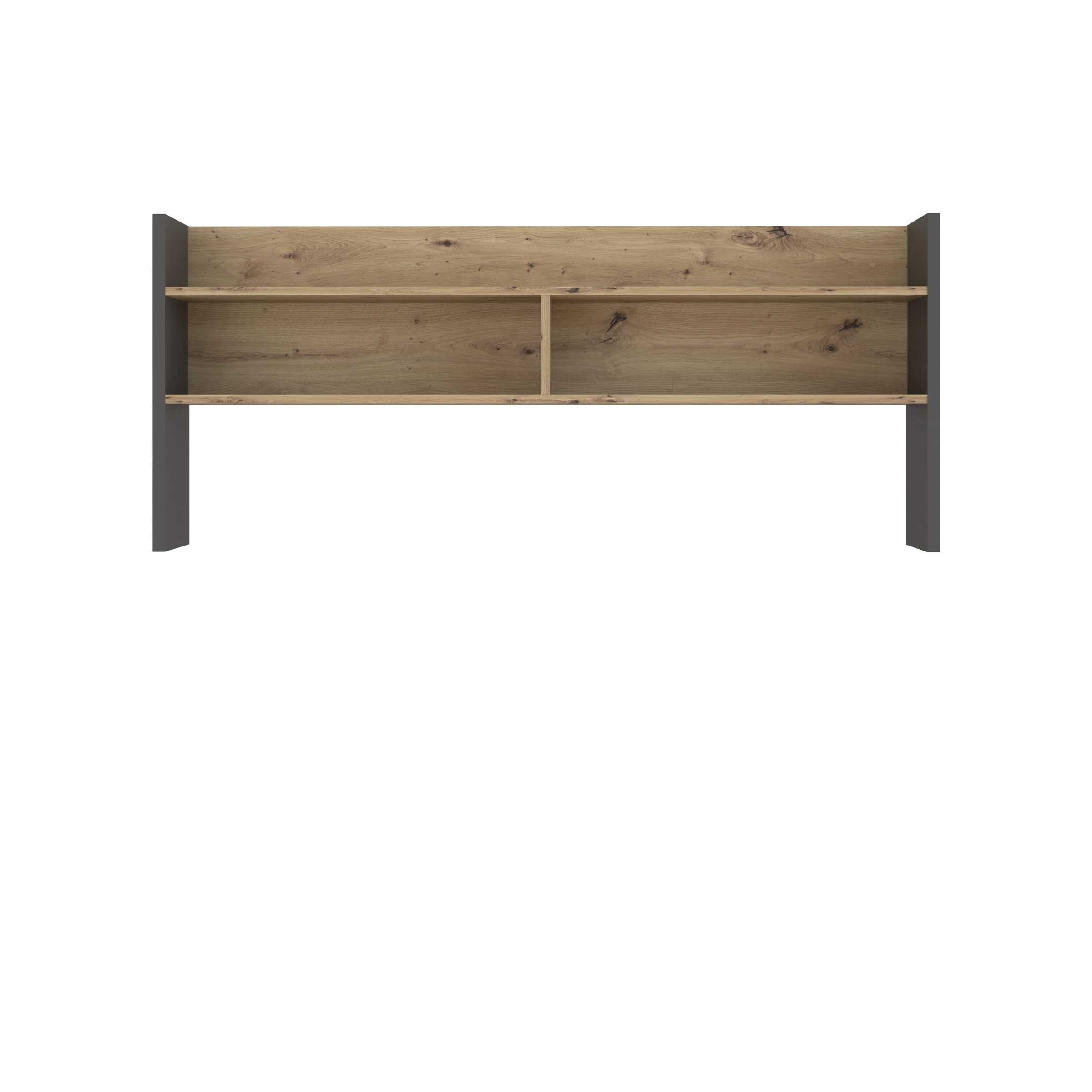 möbelando Schreibtischaufsatz >Modultrick< in Grau/Artisan Eiche Dekor, 139,6x60x25,8cm B/H/T