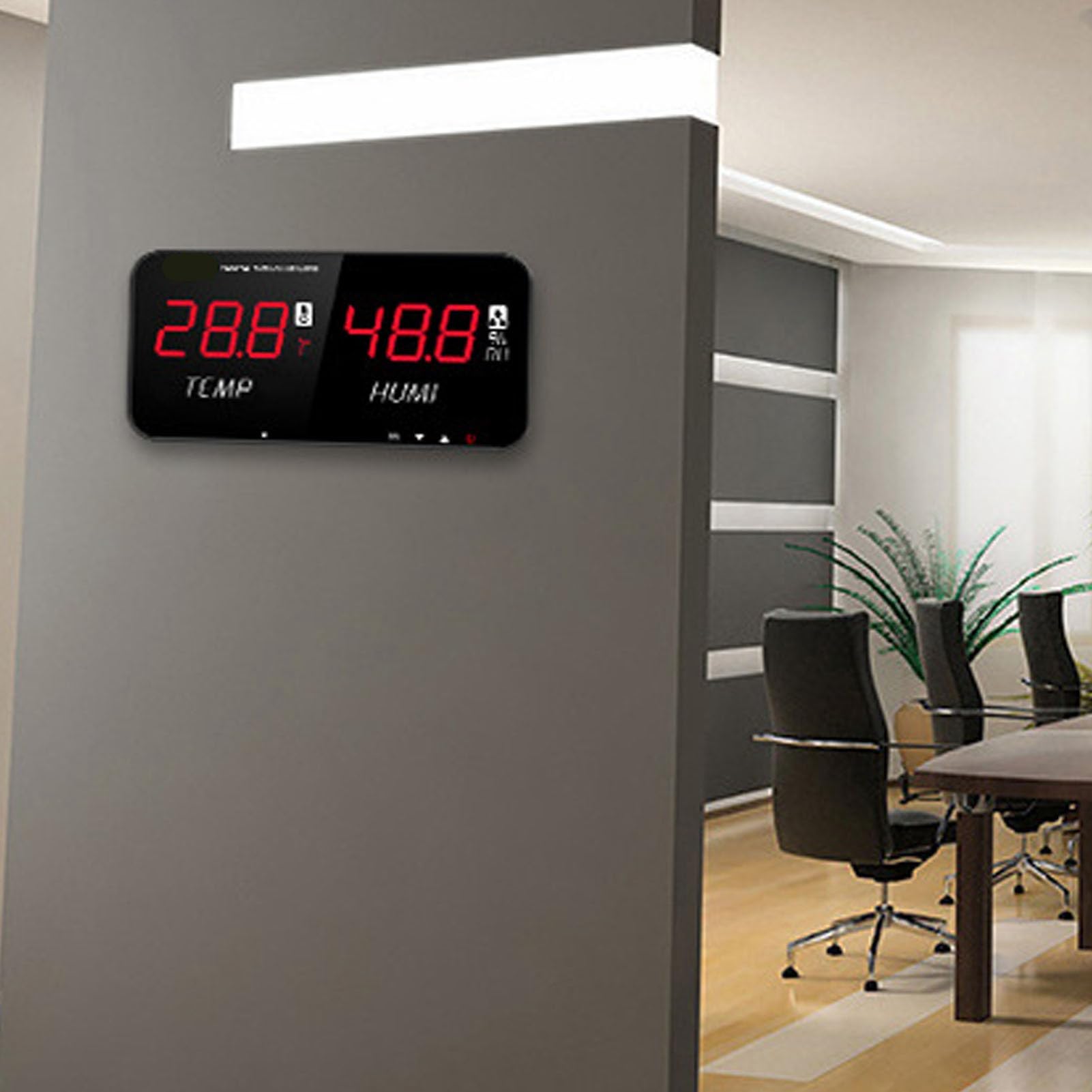 Hygromètre Industriel Numérique Hygromètre à Température d'humidité avec une Grande LED, Accessoire Multifonctionnel pour un Usage Domestique