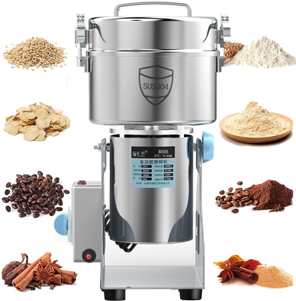 Broyeur à Grains électrique 1500G-4500G Moulin à Grains d'épices, Moteur Commercial, broyage Super Fin à Grande Vitesse 30s, pour broyer diverses céréales/épices/Noix séchées,3500g