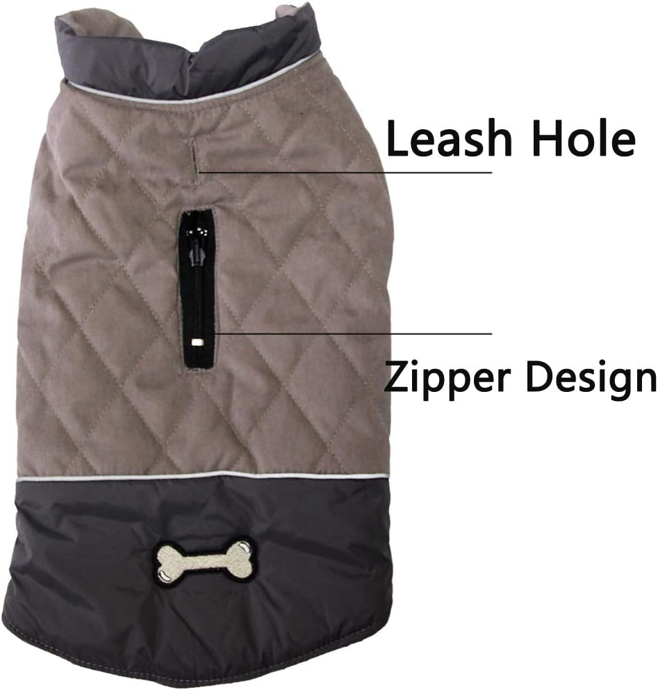 JoyDaog Reversible Dog Coats for Small Dogs Waterproof Warm Puppy Jacket for Cold Winter,Grey XS, XS (Pack of 1) - Image 3