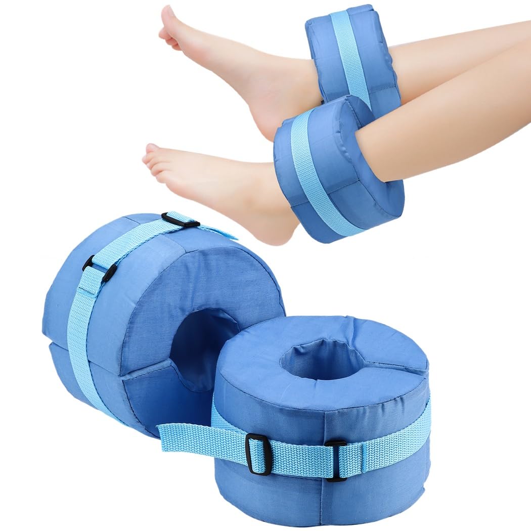 Packool Foot Elevation Pillows for Bed Sores, Ankle Heel Protectors for Pressure Sores, 2 Pcs Heel Protectors for Recovery Care, Legs Feet Rest Elevator Support Foam