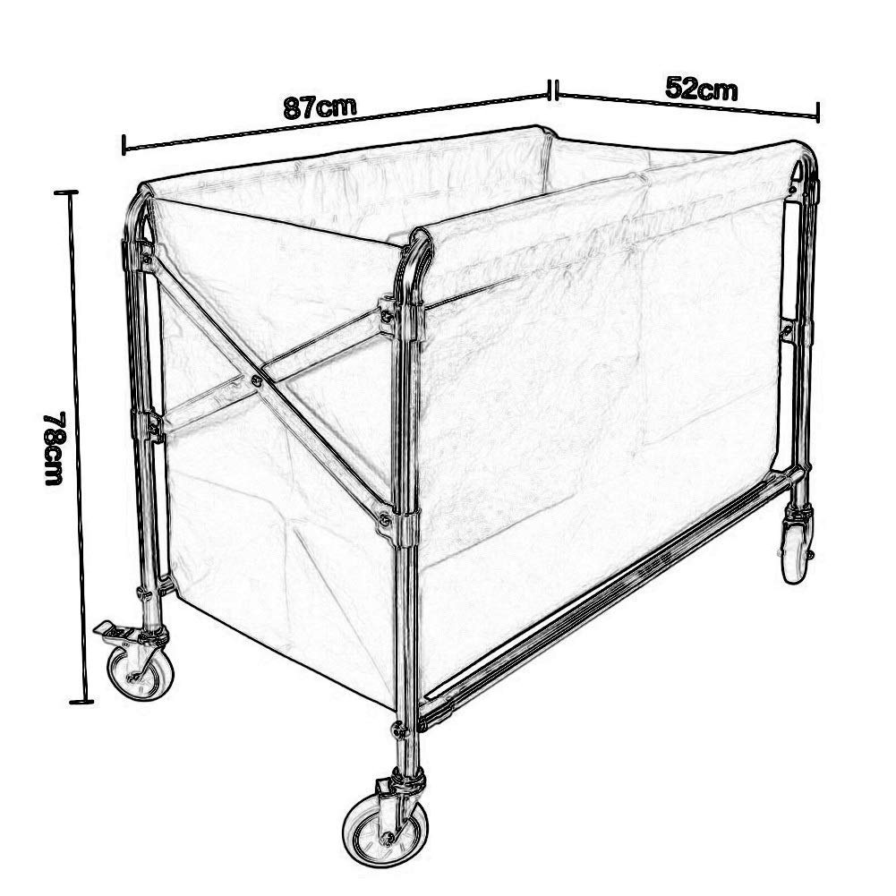 Ruchome Wózki Mieszkalnych Serving Koszyk Szary Folding Sorter Pralni Koszyk Z Ruchomymi Oxcloth Torby, Heavy-Duty Rolling Koła Wózek Do Ubrań/Szaro-Niebieski/Zestaw * 2