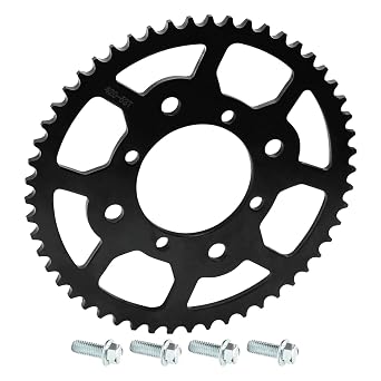 #420 Chain 53 Tooth 76mm Rear Sprocket Cog for Pit Dirt Bike 110cc 125cc 140cc ATV Quad 4 Wheel Go Cart Trike Motorcycle Black