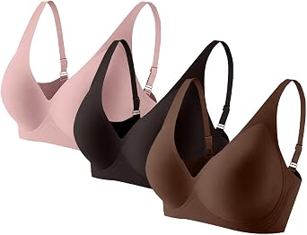 3pc Jelly Bra Set High-Support Comfortable Push up Sports Bras Women Non Wired Bras Hat is Breathable with a Slimming Pair of Breasts Middle-Bras Without Steel Rings Everyday Bralettes