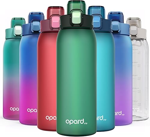 Opard - Botella de agua deportiva de 3032 onzas, con tapa a prueba de fugas y pajilla, sin bisfenol A (BPA), botella de plástico de tritán