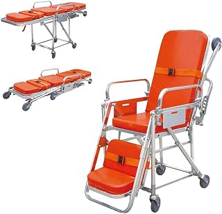 Lightweight Emergency Ambulance Stretcher, Adjustable Alloy Medical Hospital Stretcher Wheeled, Ambulance Firefighter Evacuation Medical Lift Stair, Load Capacity 350 Lbs