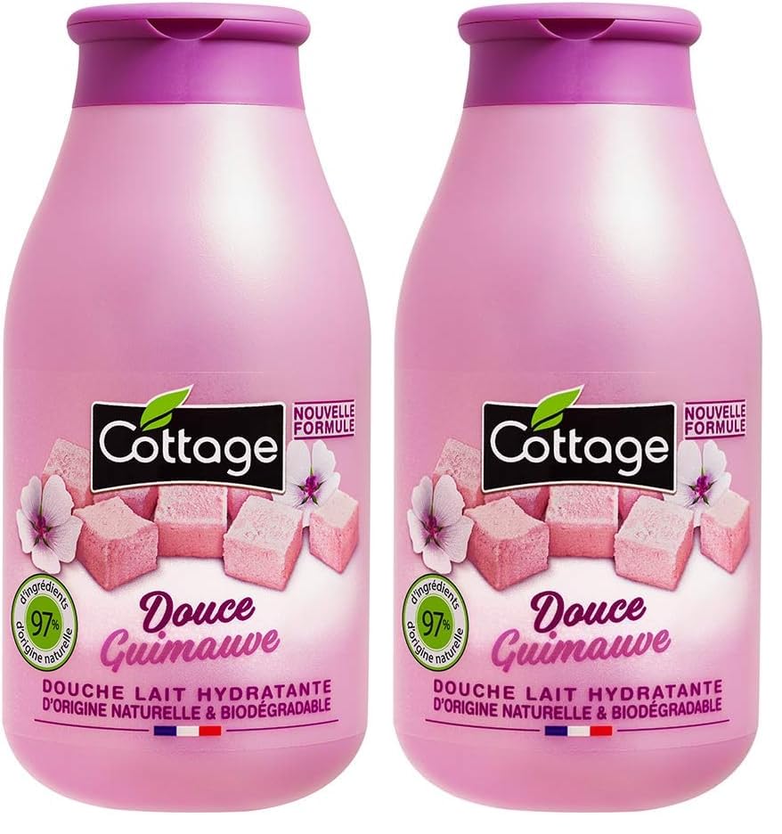 Cottage – Douche Lait Hydratante – Douce Guimauve – 97% D’Ingrédients D’Origine Naturelle – Made in France – 250 ml (Lot de 2)