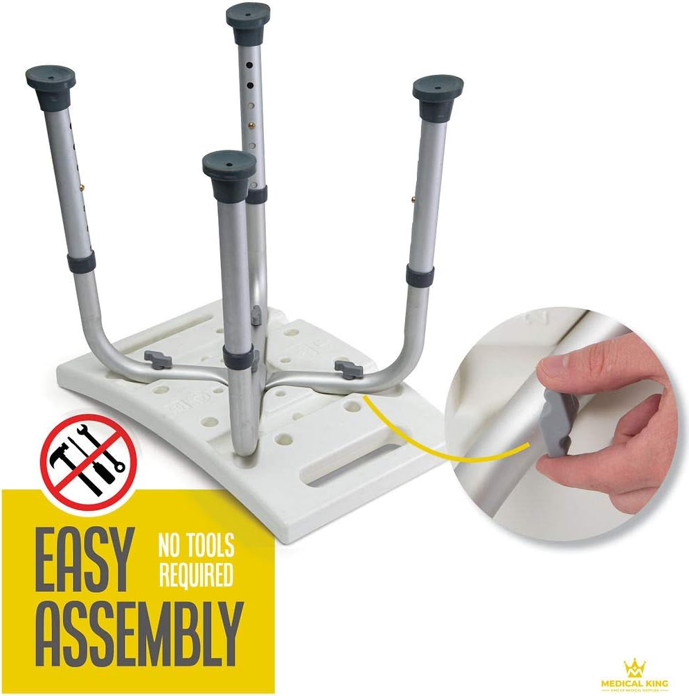 Shower Chair - with Back Scrubber & Additional Sponge - Tool Free Shower Chair for Elderly - with 8 Adjustable Heights - Portable Anti Slip Bath Chair for Elderly : Health & Household