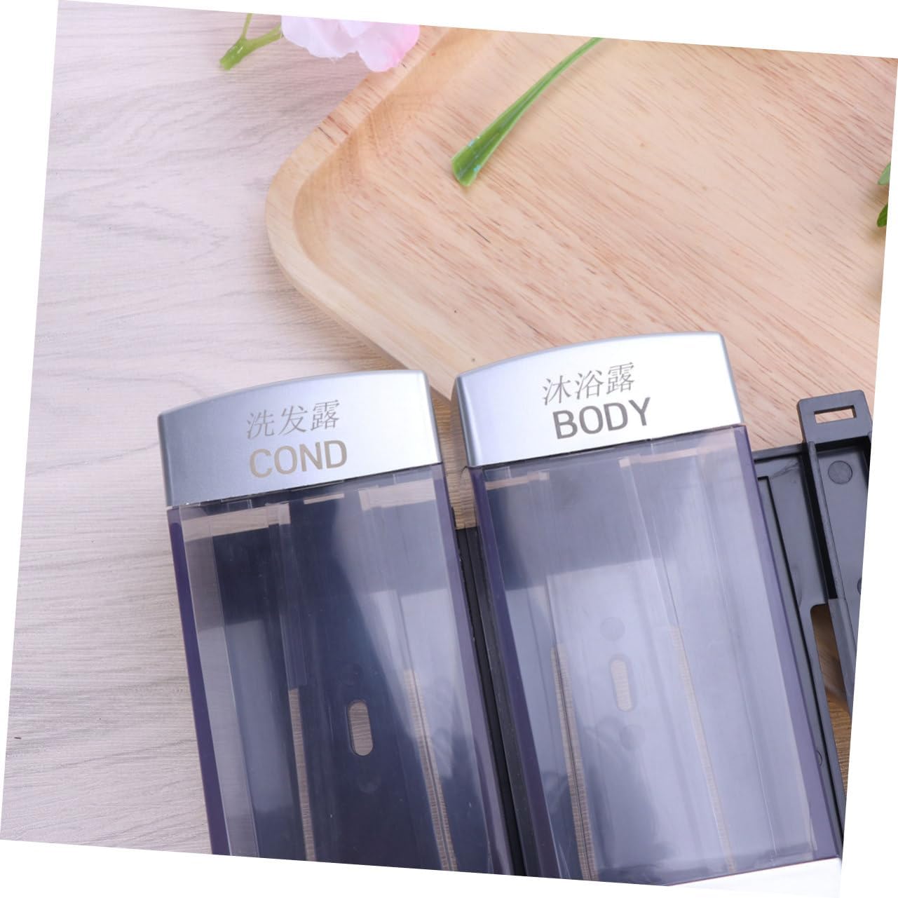 Wall-Mounted Shampoo and Shower Gel Dispenser with Three Outlets Easy-Press Pump for Liquid Soap Conditioner Wash Bathroom Kitchen Transparent Design