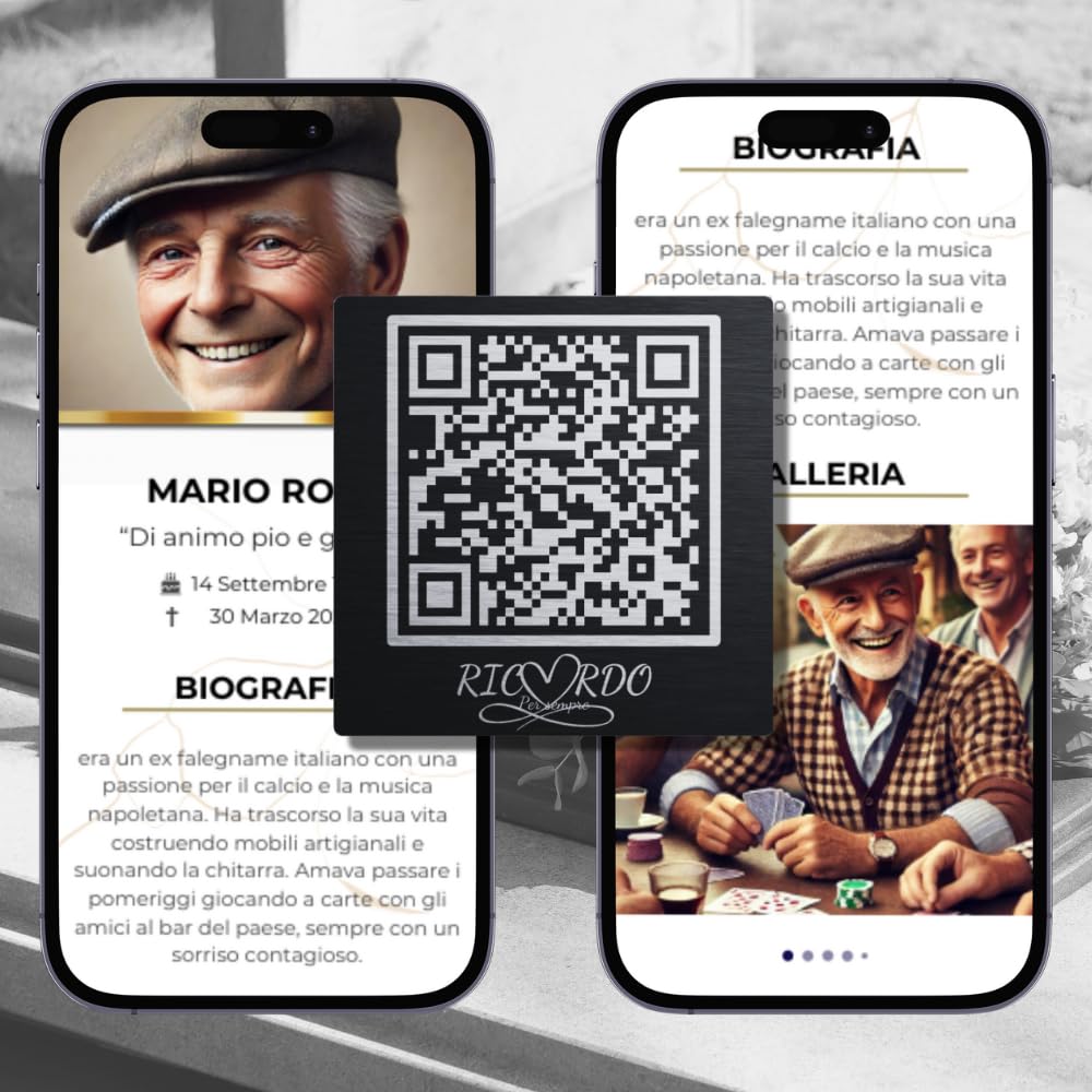 QR per lapidi con Ricordino Digitale - QR per lapidi furerarie - Ricordino Digitale per funerali con supporto QR code