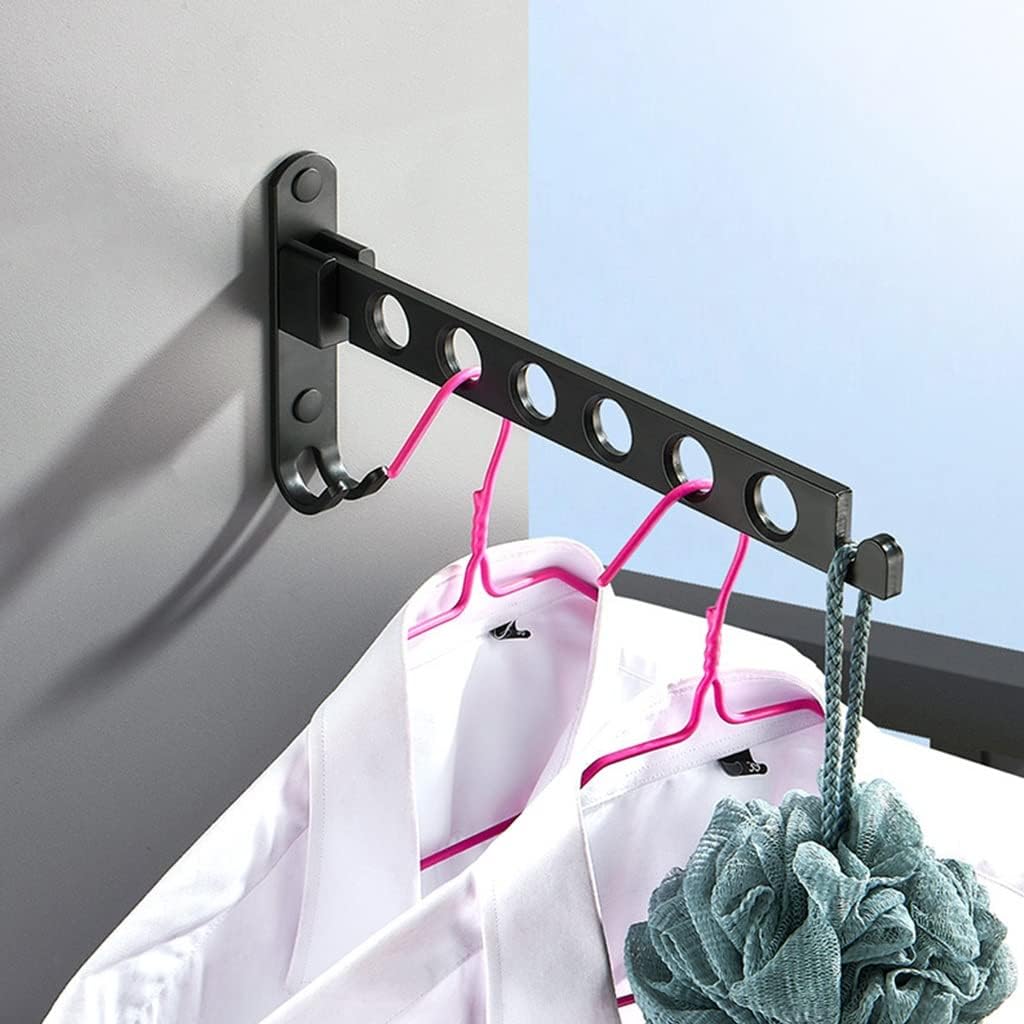 Portable Folding Clothes Hanger Hotel Wall-Mounted Bathroom Drying Rack Household Retractable Invisible Rail