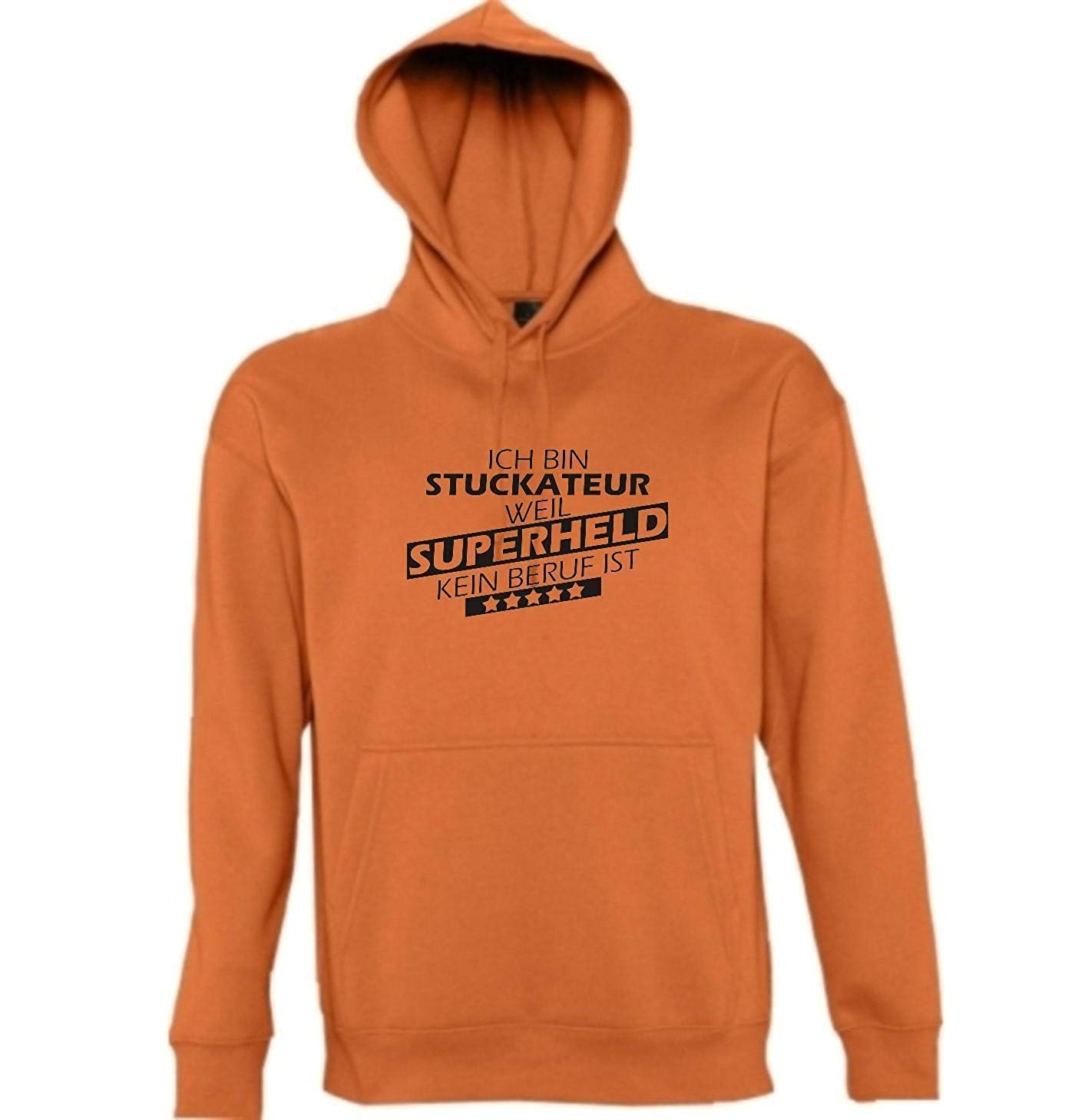 Blouson à capuche ich bin plâtrier orange XXL pour le chantier - 3