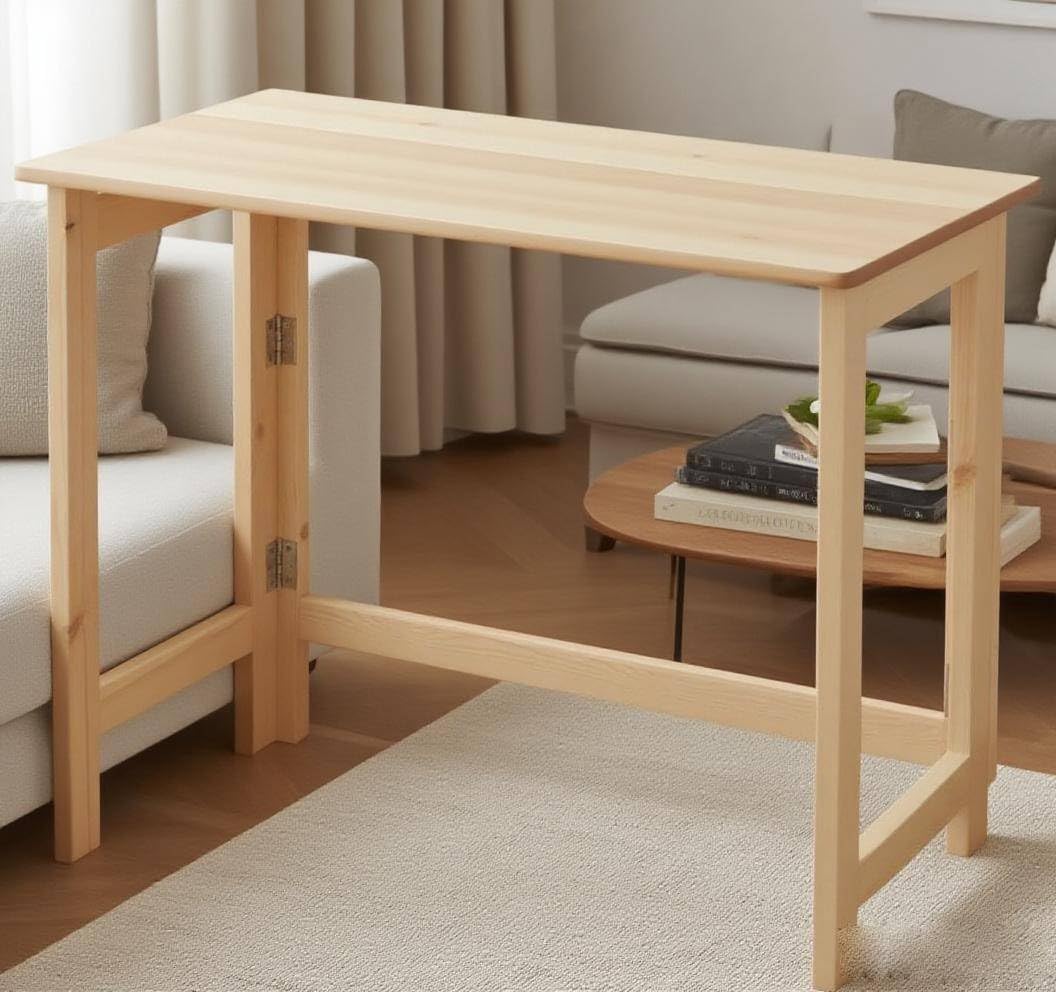 折りたたみ デスク 幅80×奥行40×高さ70cm 木製 コンパクト 完成
