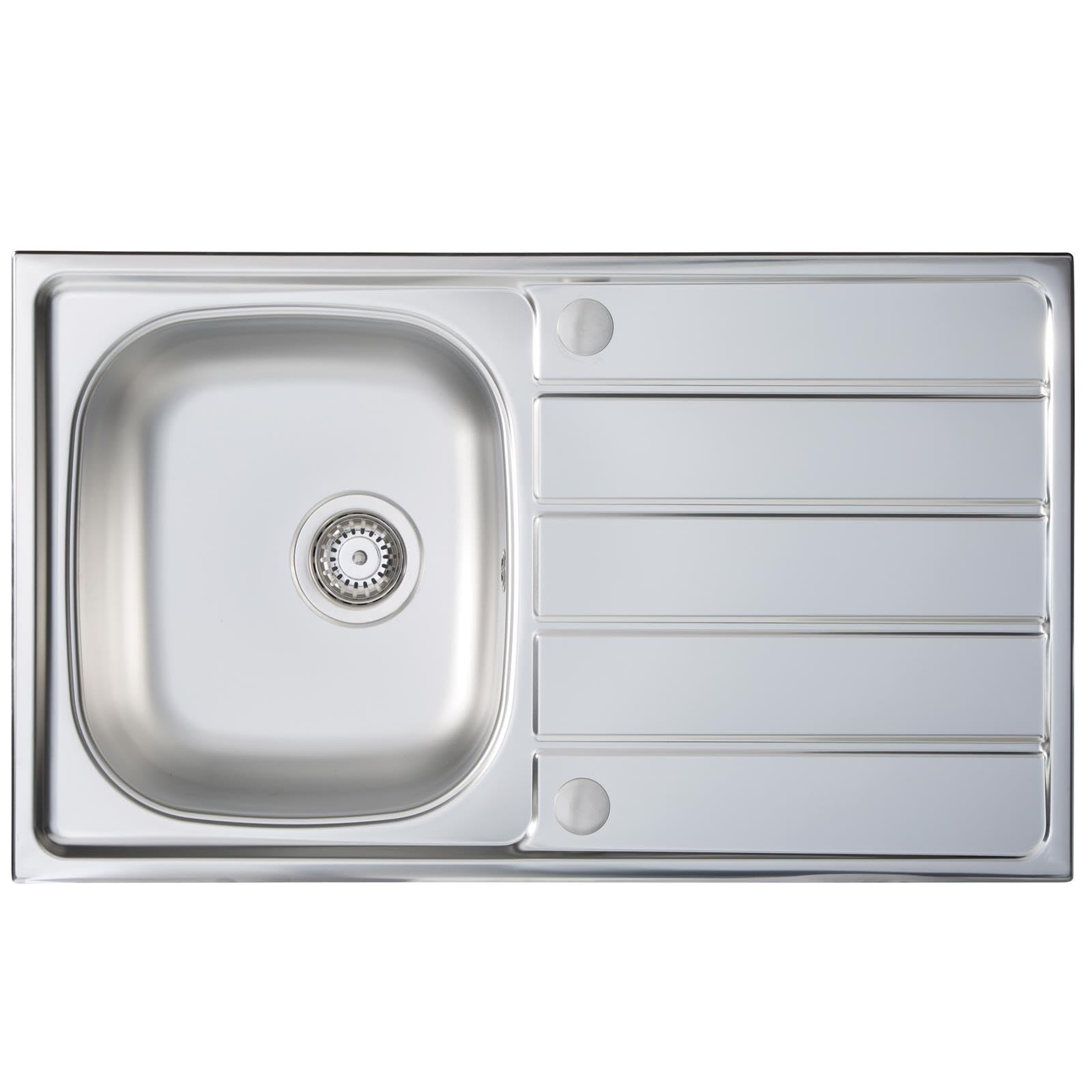 Liquida KS860SS 1.0 Bowl Reversible Inset Stainless Steel Kitchen Sink
