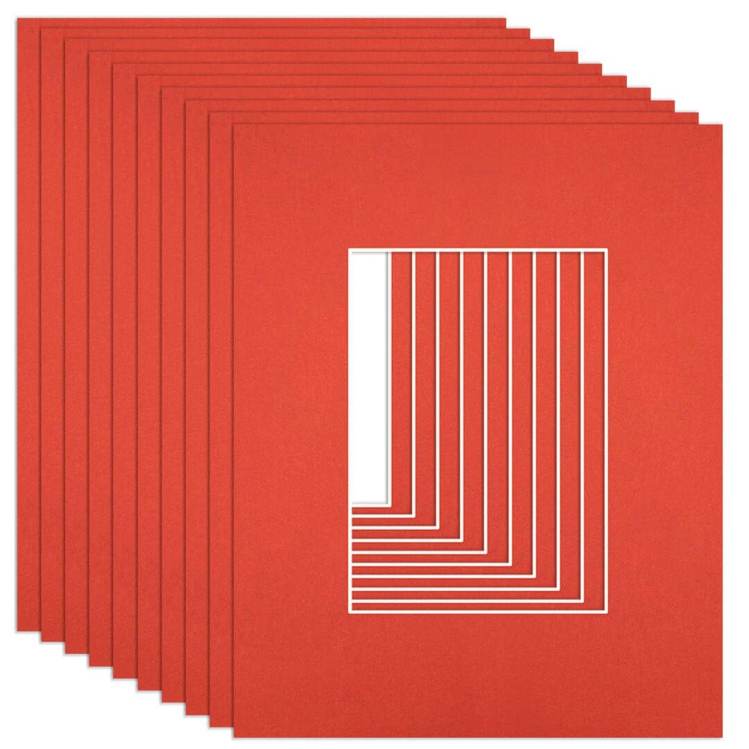 Procut Global 20x16" Poppy Red Picture Mounts to Fit A4 Aperture - Precision Cut Cardboard Photo Mount - Ideal for Frames, Prints, Artwork & Certificates - Sizes & Colours Available - 10 Pack โ image 1
