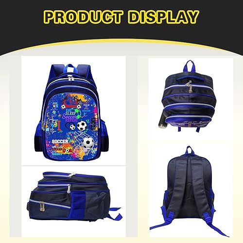 Miniatura 5 de Mochila de fútbol para laptop para hombres y mujeres, mochilas de fútbol, bolsa de hombro para viajes, senderismo, camping, mochila