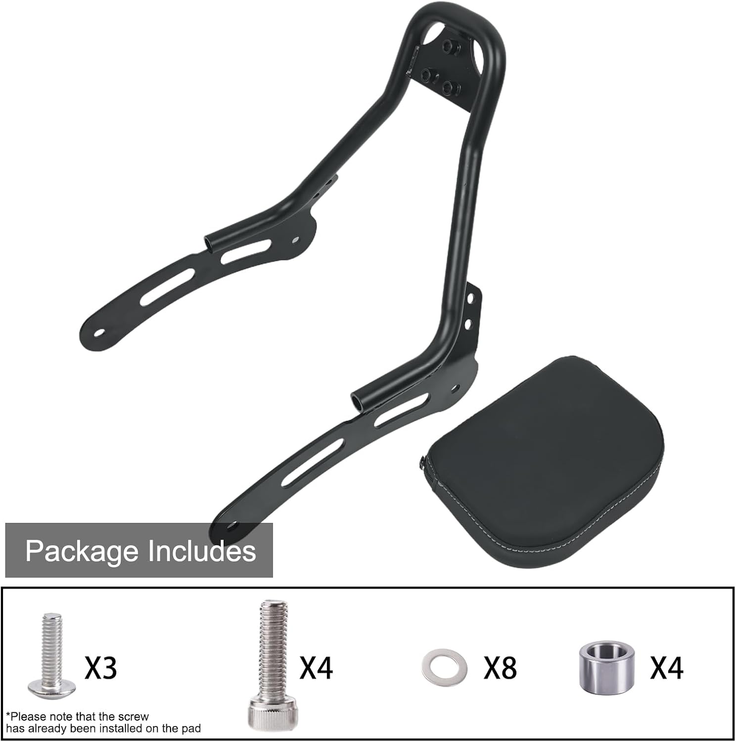 Motorcycle Sissy Bar for 2025 Indian Scout backrest Super Scout Passenger Rear Backrest with pad for Sport Scout Bobber 101 Scout Sixty
