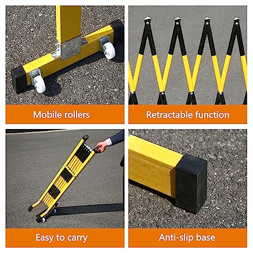 Barricada móvil Extensible - Puerta de Barrera de tráfico retráctil para Seguridad Industrial, Escolar y de Eventos. Fácil instalación. Control de Acceso Flexible. Valla