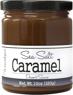 Paradigm Foodworks Sea Salt Caramel Sauce - All-Natural Creamy Dessert Topping, 10 oz Reusable Glass Jar