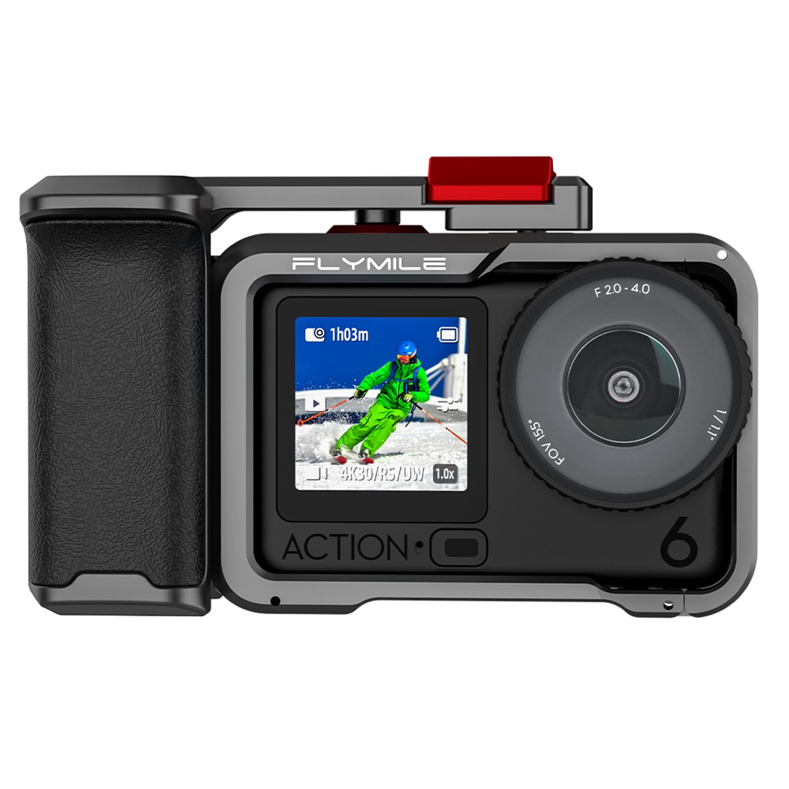 Xplorer Agarre Kit para dji Osmo Action 6, Cámara Agarre+Marco Protector+Lente Cubierta Metal Cámara Jaula Marco Mango de Disparo Expansión Soporte Accesorios para dji Osmo Action 6